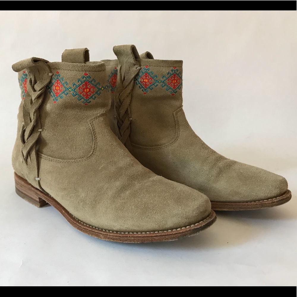 NEW Soludos Embroidered Booties (Tan) size 6